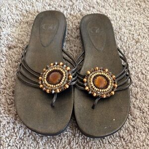 Giani Bernini Brown Sandals with Medallion Embellishments